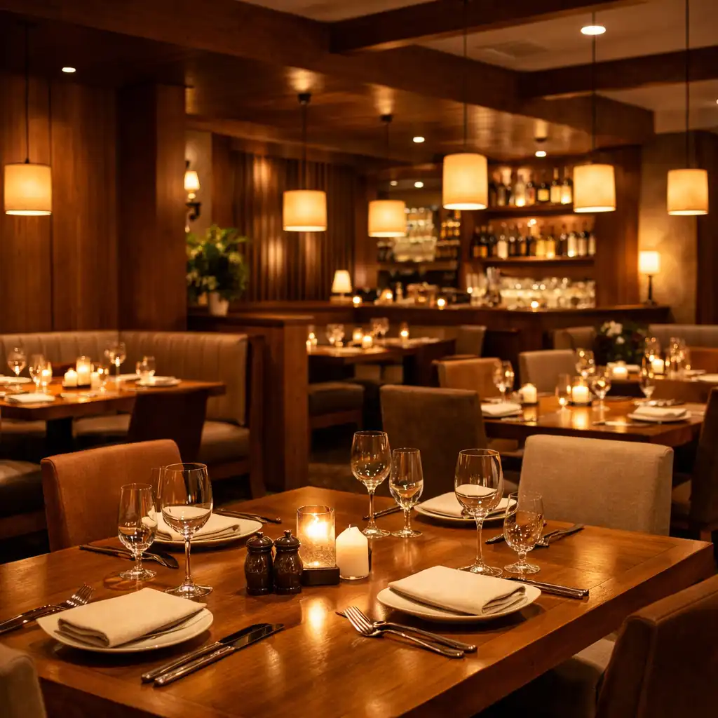 Restaurant interior with dining tables at Card Cabin Townsville